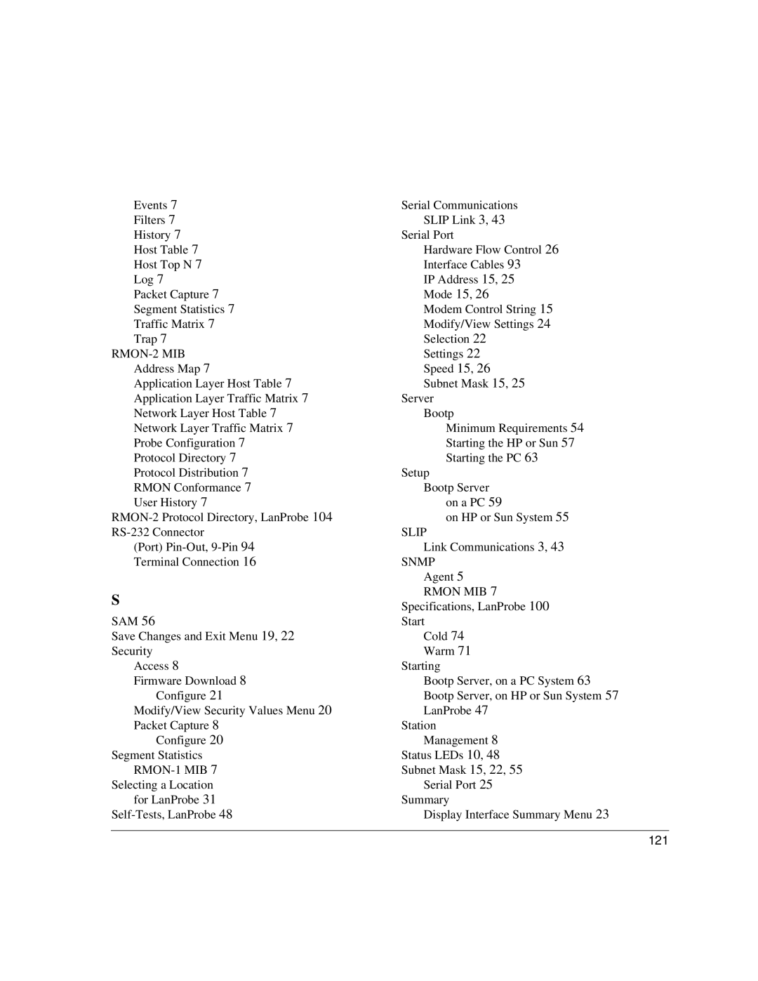 IBM 4986B LanProbe manual 121 