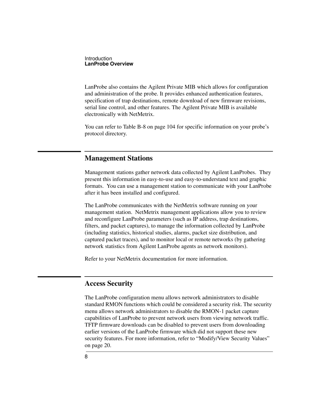 IBM 4986B LanProbe manual Management Stations, Access Security 