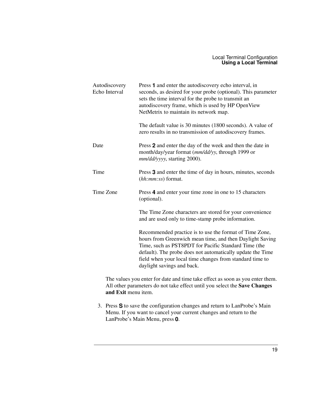 IBM 4986B LanProbe manual Using a Local Terminal 