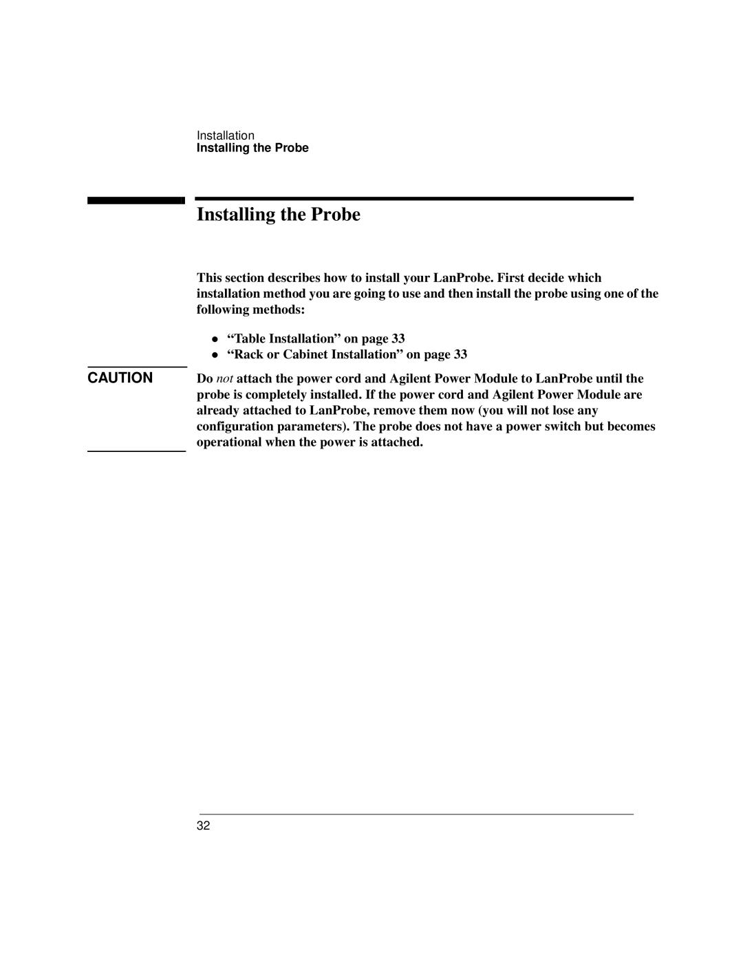 IBM 4986B LanProbe manual Installing the Probe 