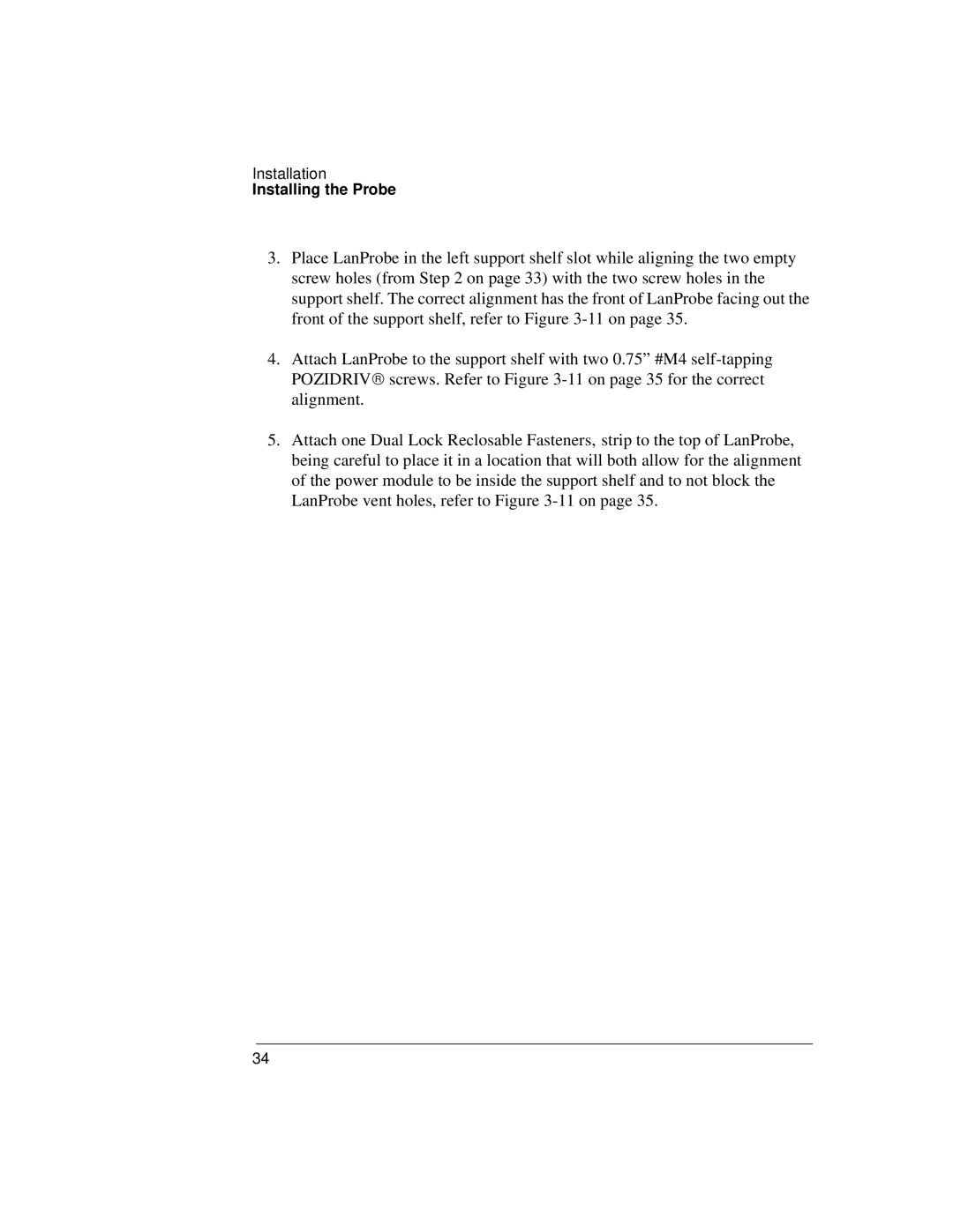 IBM 4986B LanProbe manual Installing the Probe 