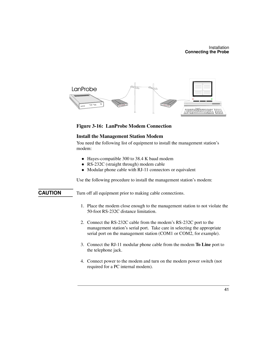 IBM 4986B LanProbe manual Connecting the Probe 