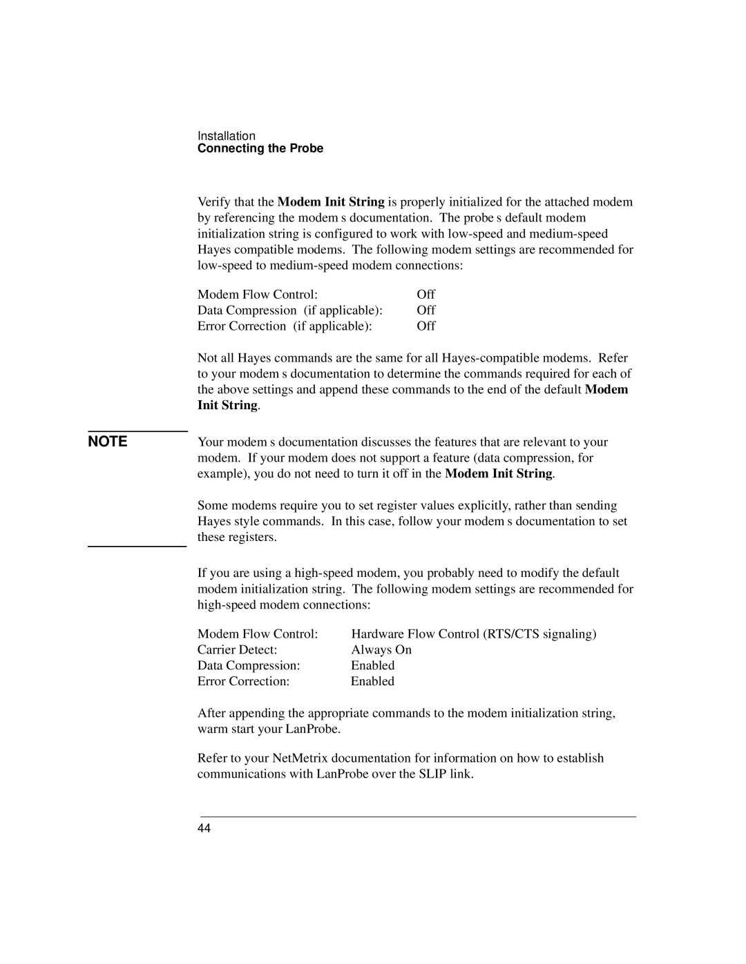 IBM 4986B LanProbe manual Init String 