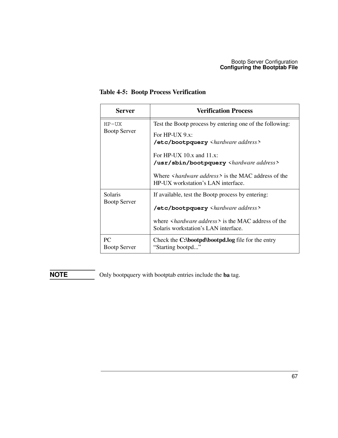 IBM 4986B LanProbe manual Bootp Process Verification, Server Verification Process 