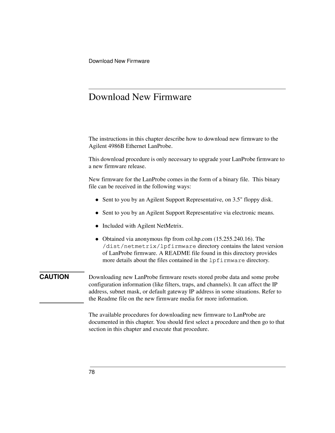 IBM 4986B LanProbe manual Download New Firmware 