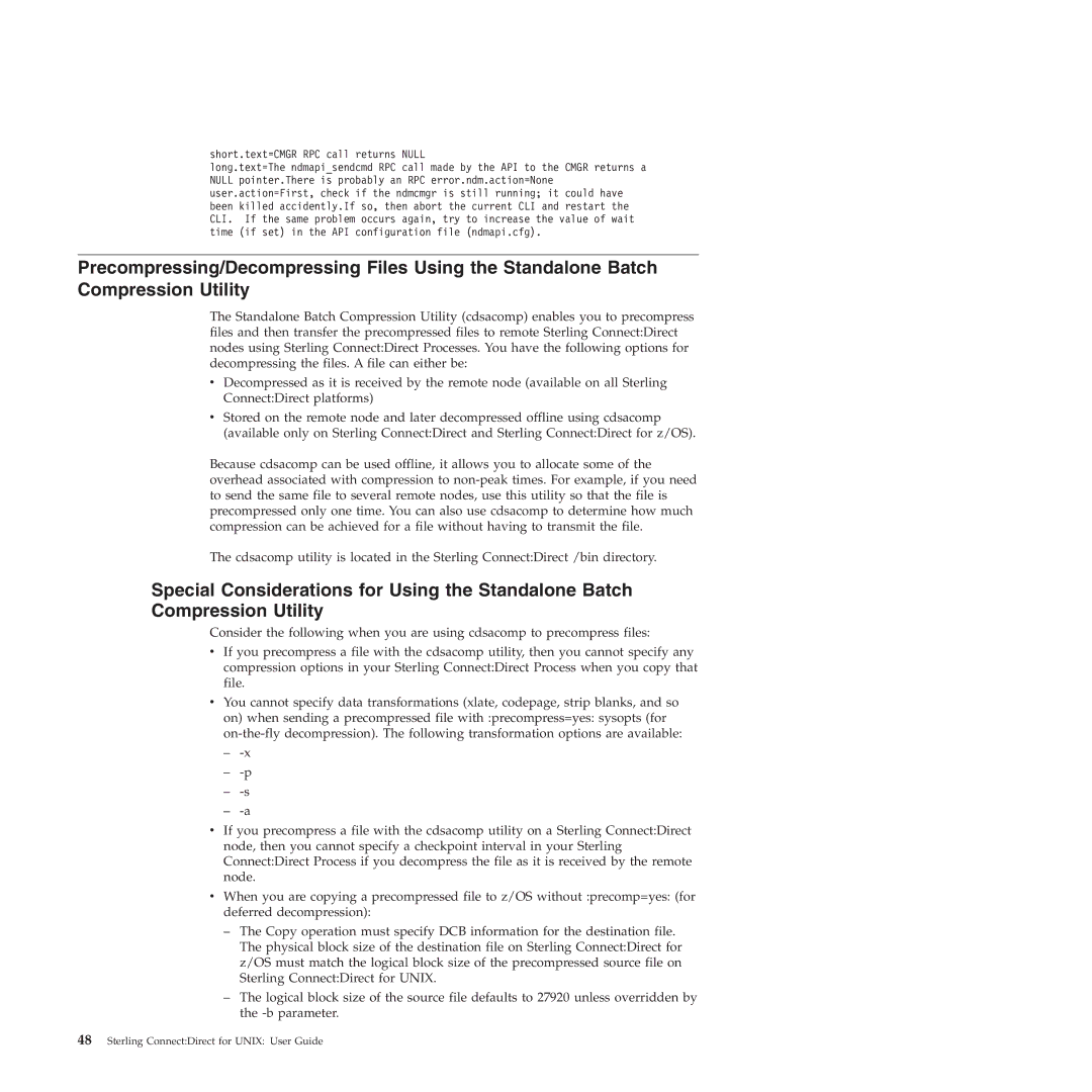 IBM 4J manual Sterling ConnectDirect for Unix User Guide 