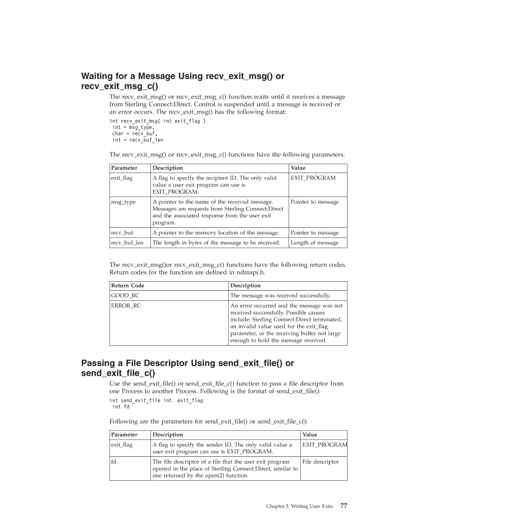 IBM 4J manual Waiting for a Message Using recvexitmsg or recvexitmsgc, Exitprogram 