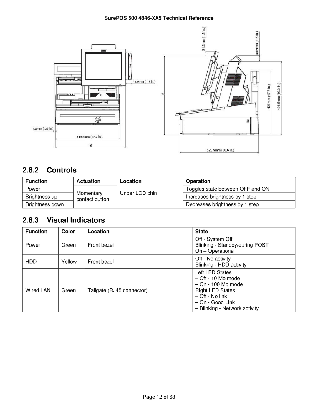 IBM 500 manual Controls, Visual Indicators 