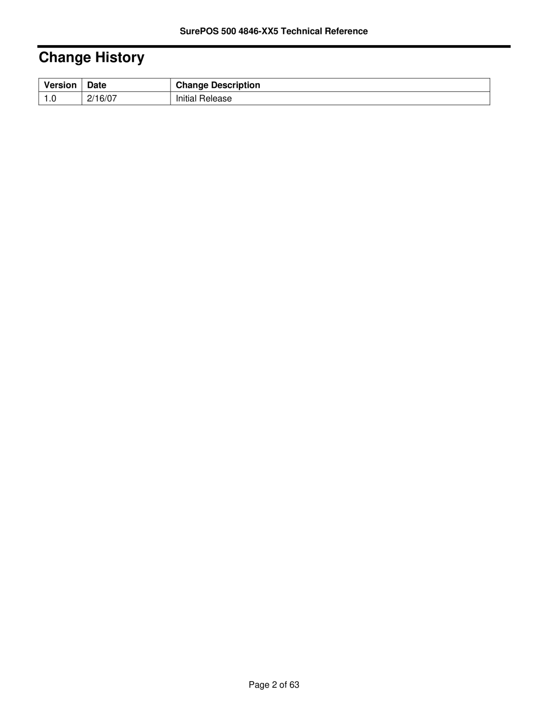 IBM 500 manual Change History, Version Date Change Description 16/07 Initial Release 