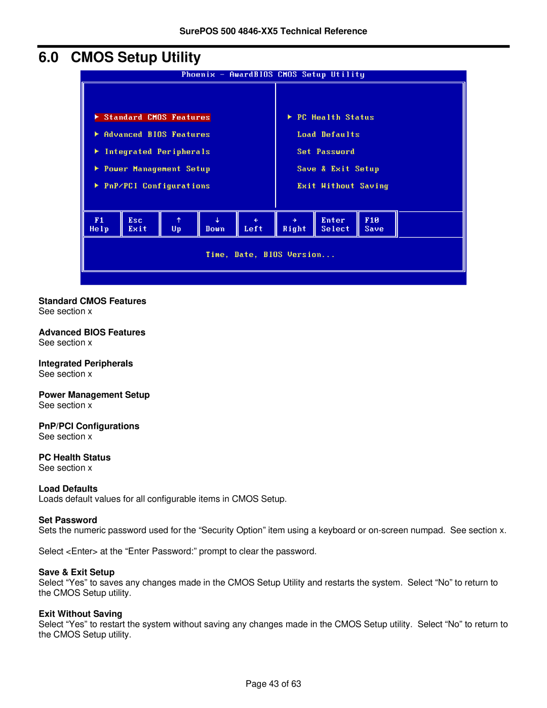 IBM 500 manual Cmos Setup Utility 