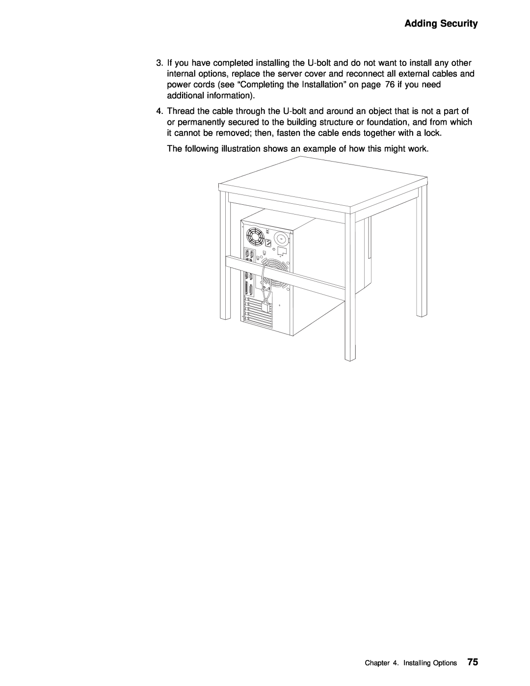 IBM 5000 manual Adding Security, Installing Options75 