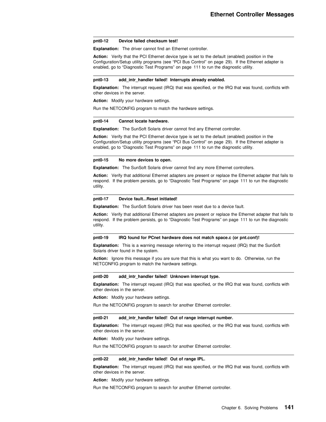 IBM 5000 Pnt0-12 Device failed checksum test, Pnt0-13, Pnt0-14 Cannot locate hardware, Pnt0-15 No more devices to open 