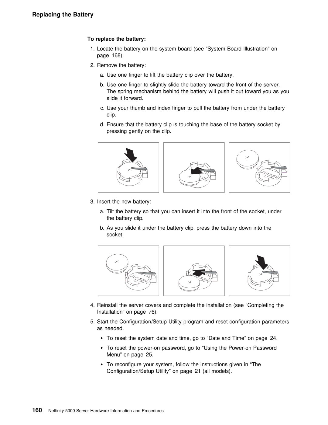 IBM 5000 manual To replace the battery 