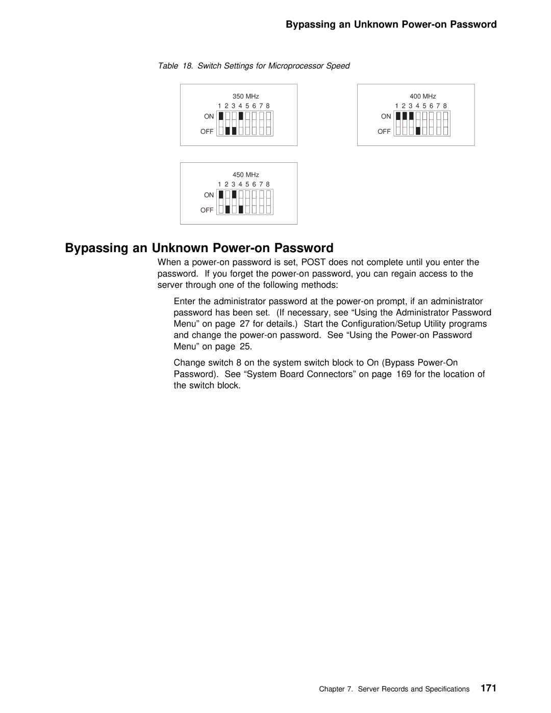 IBM 5000 manual Bypassing an Unknown Power-on Password 