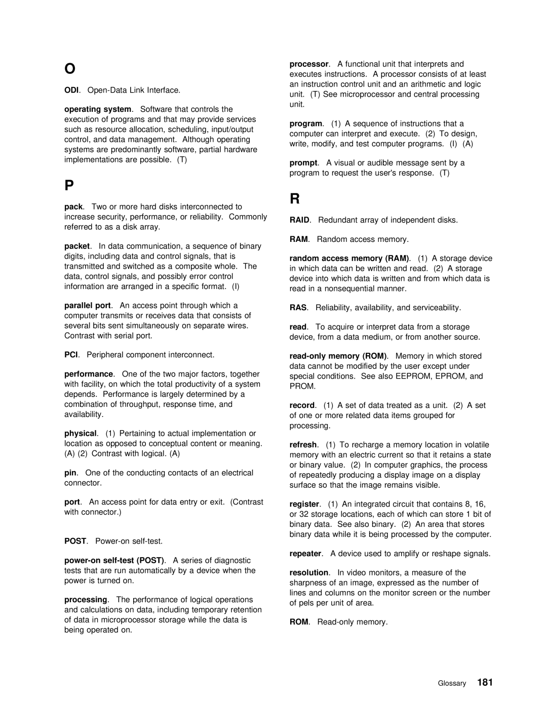 IBM 5000 manual Pci 