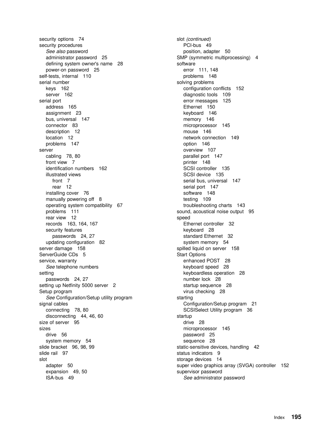 IBM 5000 manual Security Options 