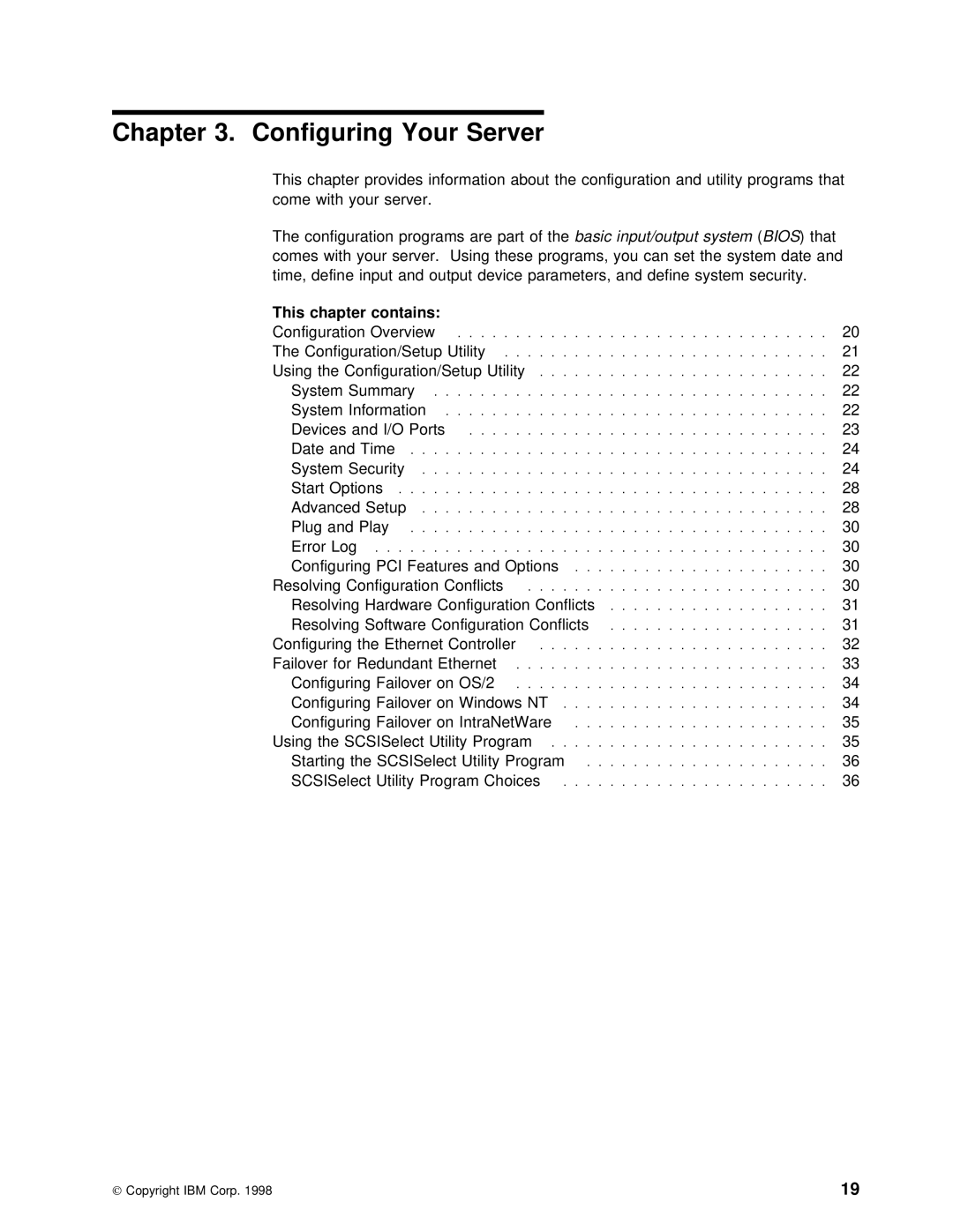 IBM 5000 manual Server, Configuring 