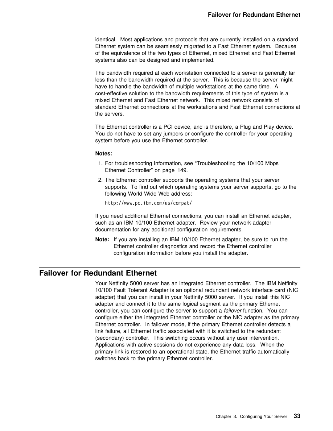 IBM 5000 manual Failover for Redundant Ethernet, Nic 