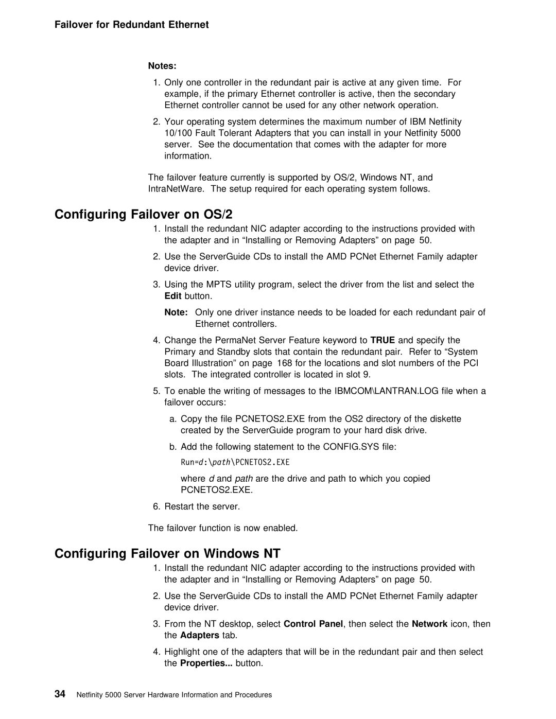 IBM 5000 manual Configuring Failover on OS/2, TheAdapters 