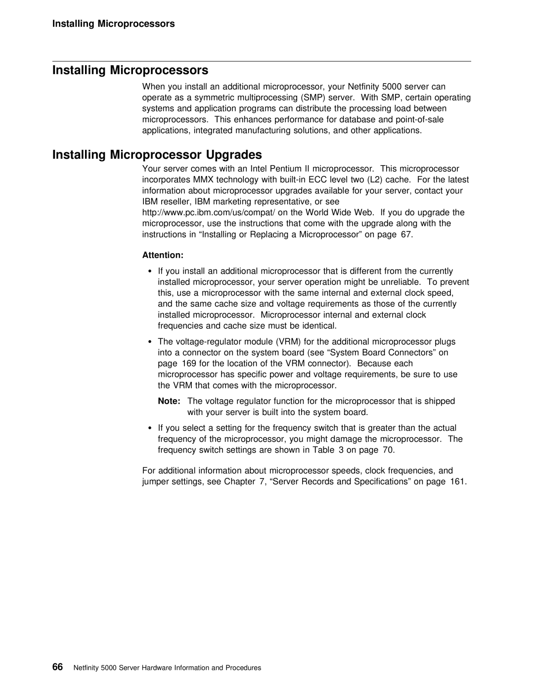 IBM 5000 manual Installing Microprocessors, Installing Microprocessor Upgrades, Vrm 