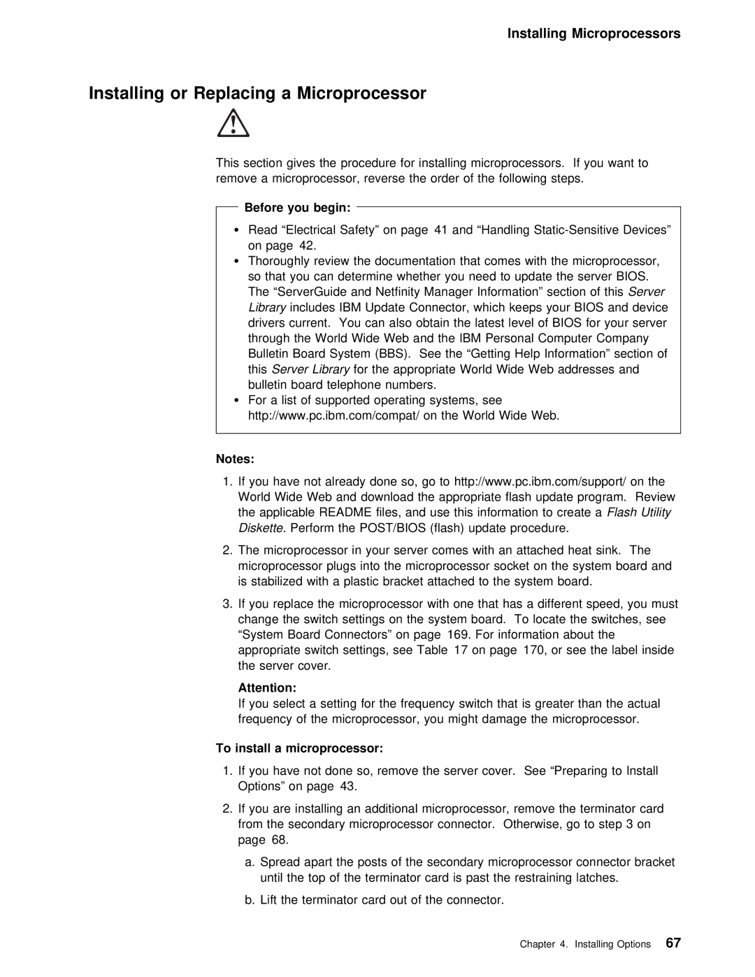 IBM 5000 manual Installing or Replacing a Microprocessor, To install a microprocessor 