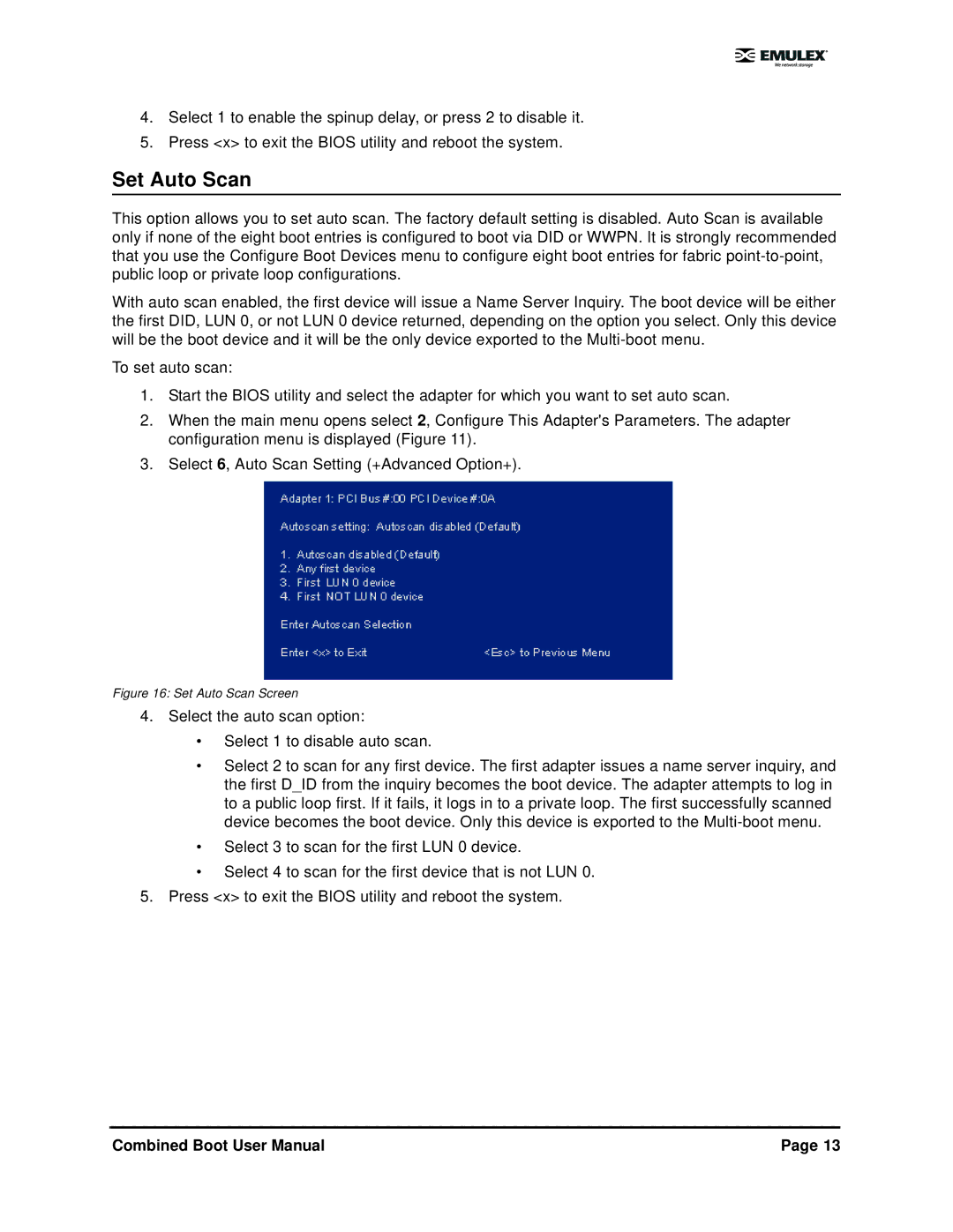 IBM 5.01 user manual Set Auto Scan Screen 