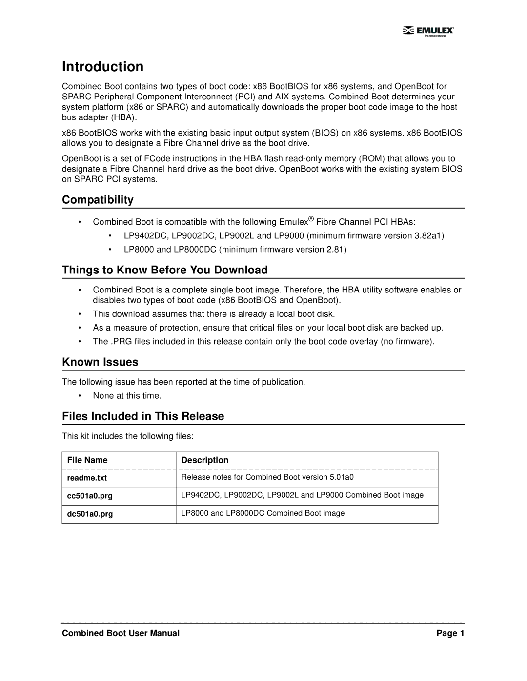 IBM 5.01 Introduction, Compatibility, Things to Know Before You Download, Known Issues, Files Included in This Release 