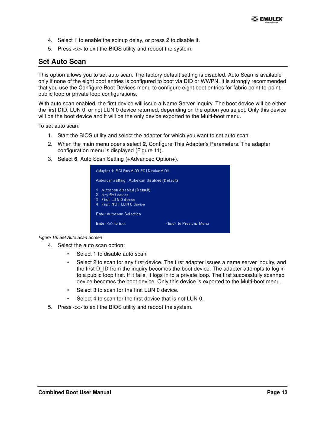 IBM 5.01 user manual Page, Set Auto Scan Screen 