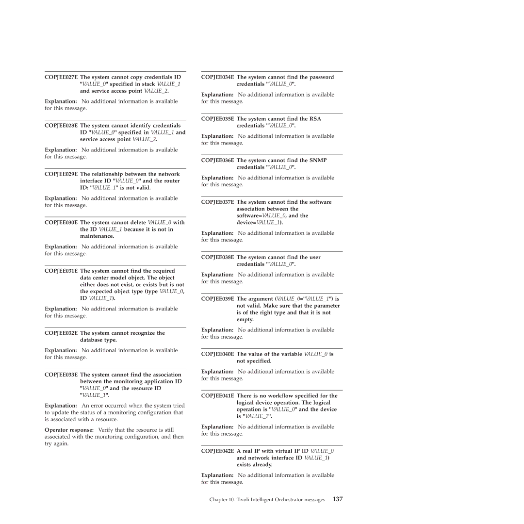 IBM 51 manual COPJEE032E The system cannot recognize the database type 