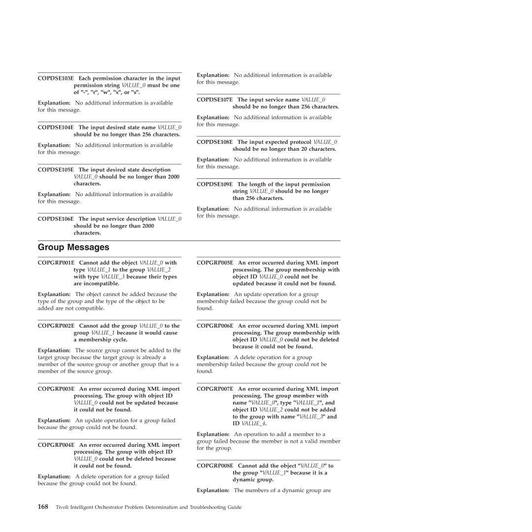 IBM 51 manual Group Messages 