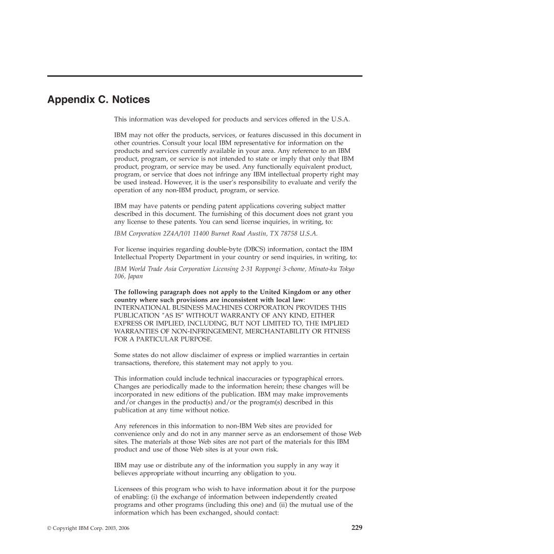 IBM 51 manual Appendix C. Notices, 229 