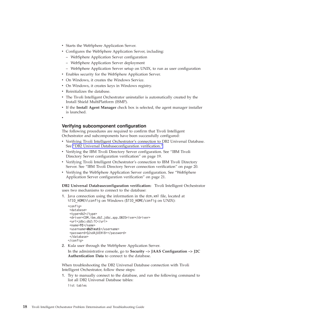 IBM 51 manual Verifying subcomponent configuration 