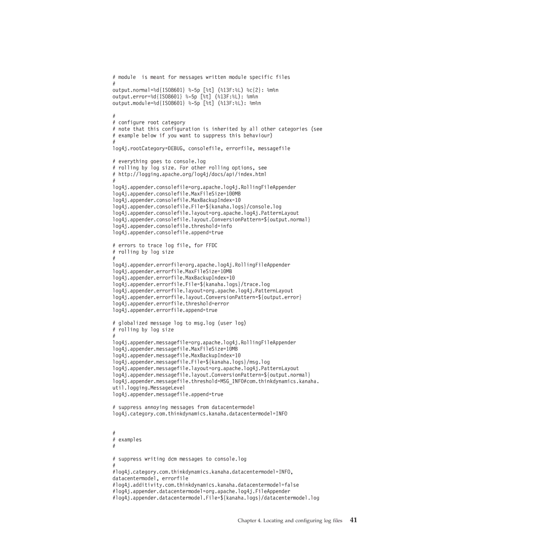 IBM 51 manual Locating and configuring log files 