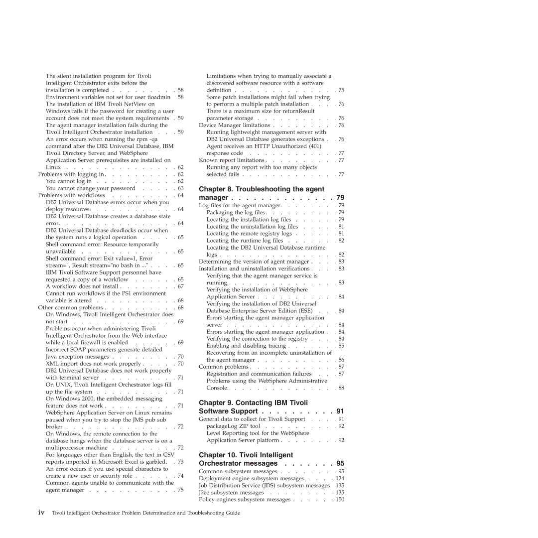 IBM 51 manual Troubleshooting the agent 