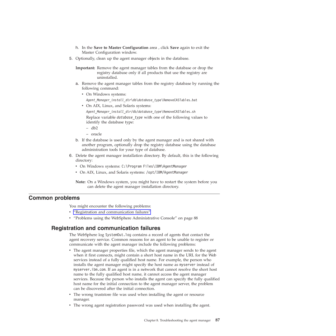 IBM 51 manual Common problems, Registration and communication failures 