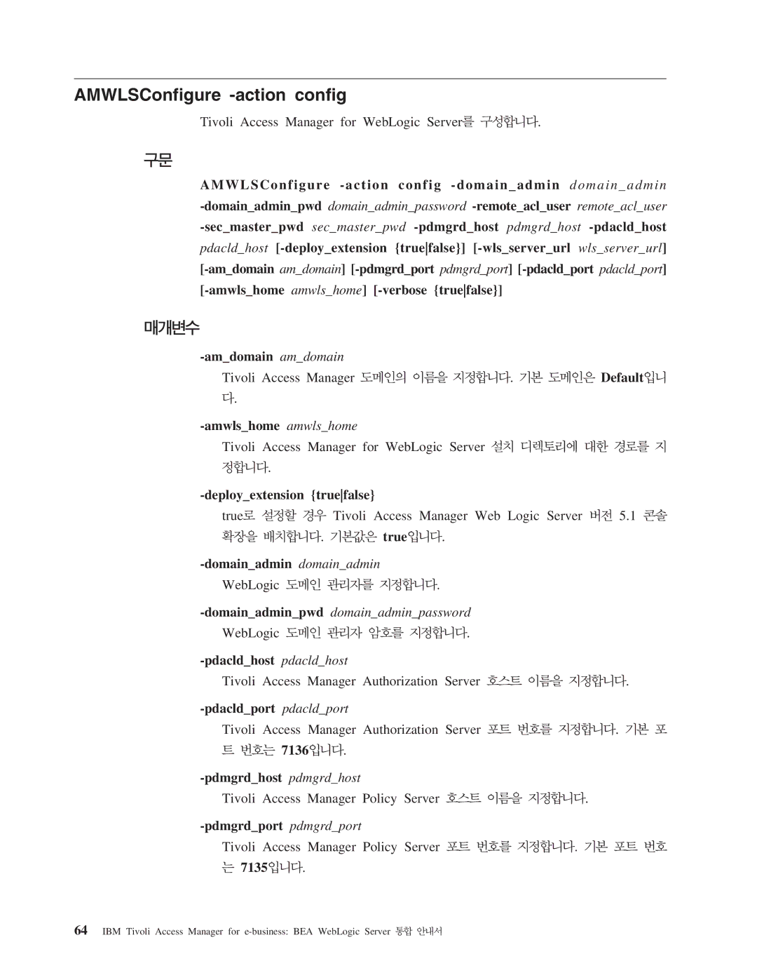 IBM 5.1 manual AMWLSConfigure -action config 