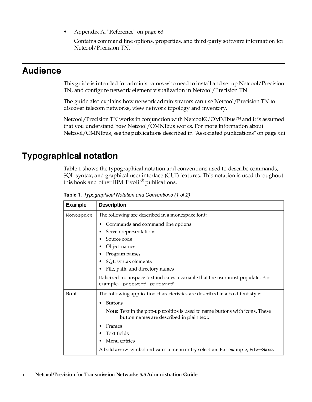 IBM 5.5 manual Audience, Typographical notation 