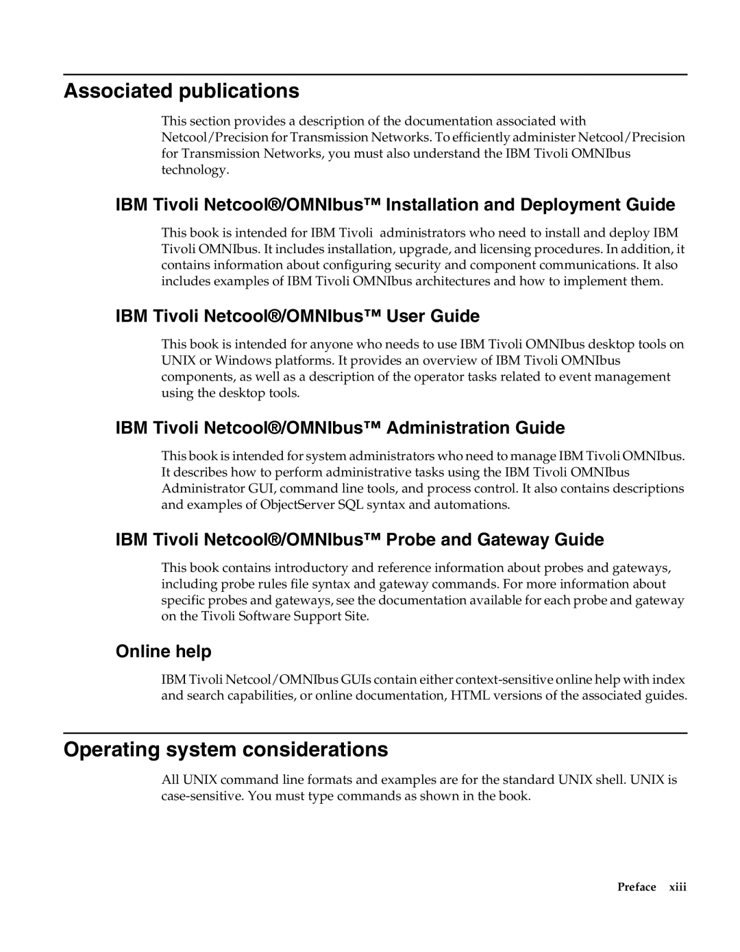 IBM 5.5 manual Associated publications, Operating system considerations 