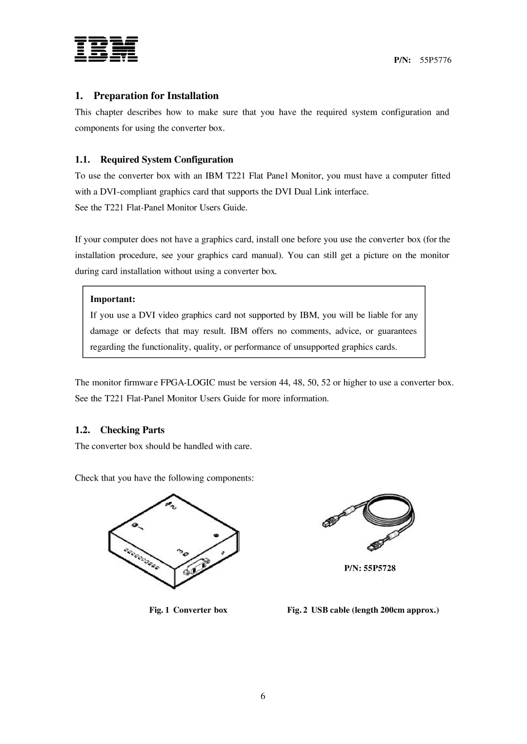 IBM 55P5729, 55P5776, T221, 07N2230, 13M3200 manual Preparation for Installation, Required System Configuration, Checking Parts 