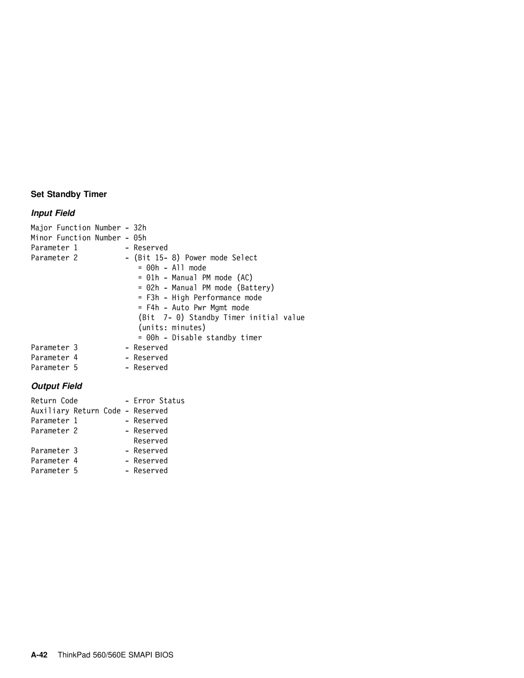 IBM 560E manual Set Standby 