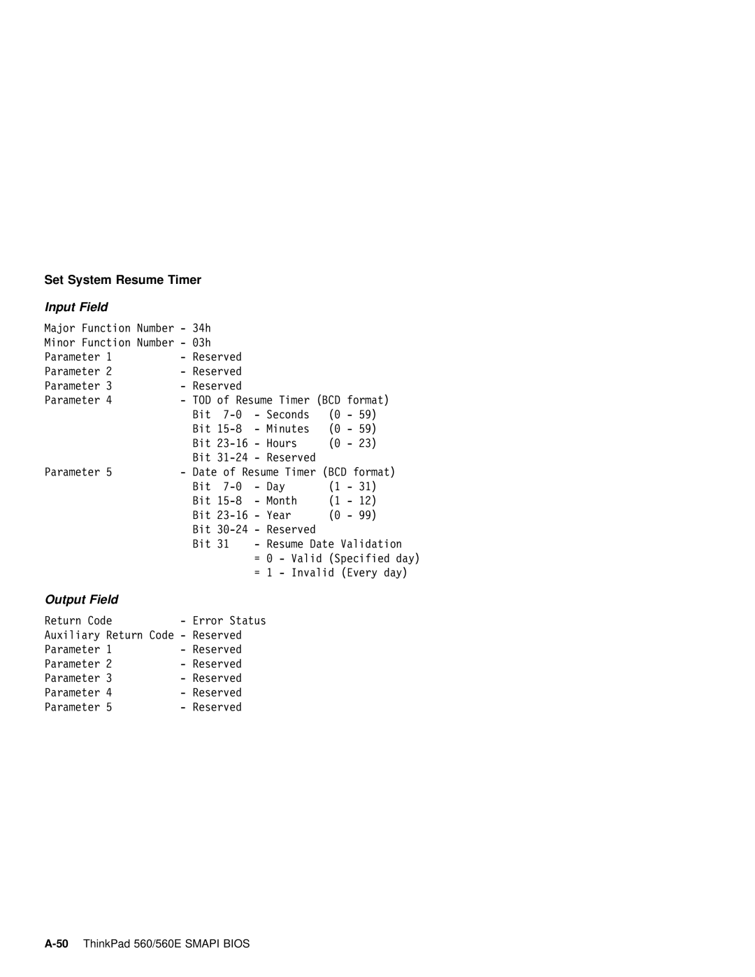 IBM manual 50ThinkPad 560/560E Smapi Bios 