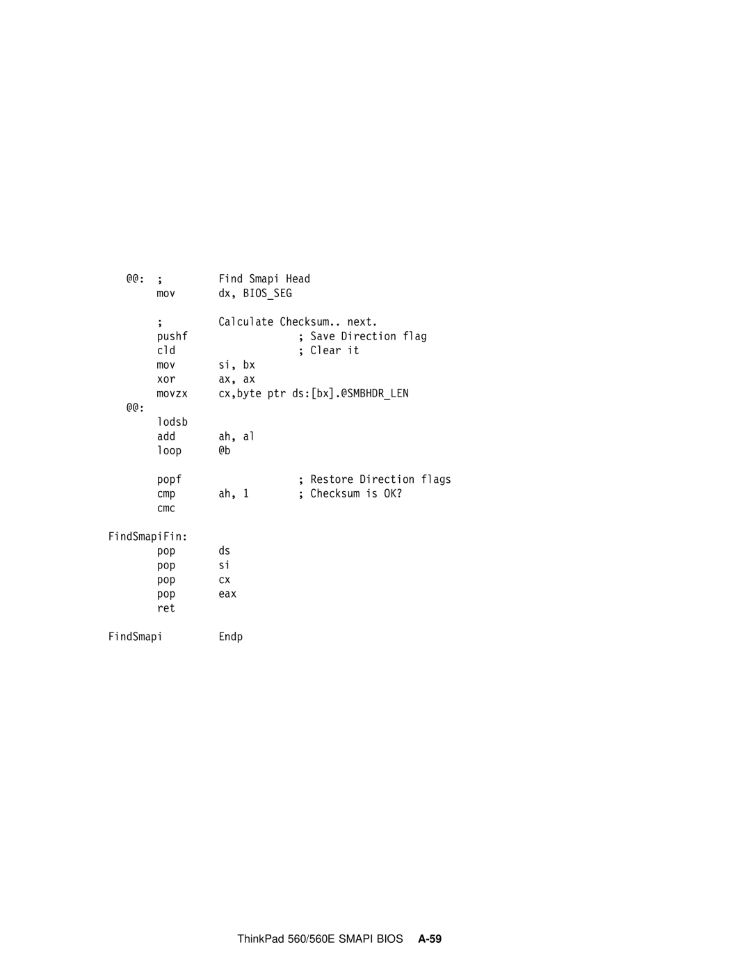 IBM 560E manual Find Smapi Head 