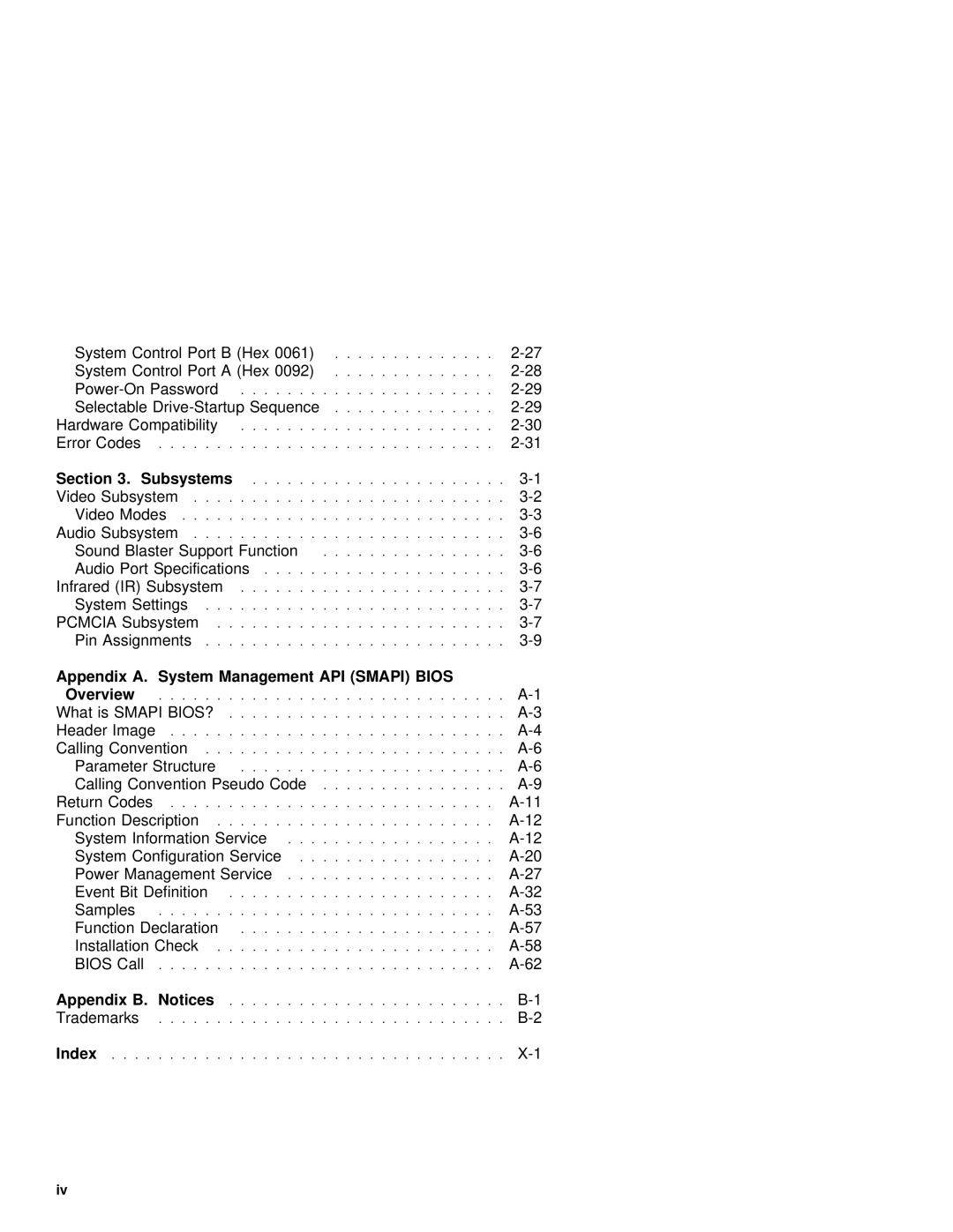 IBM 560E manual System, Smapi, Index 