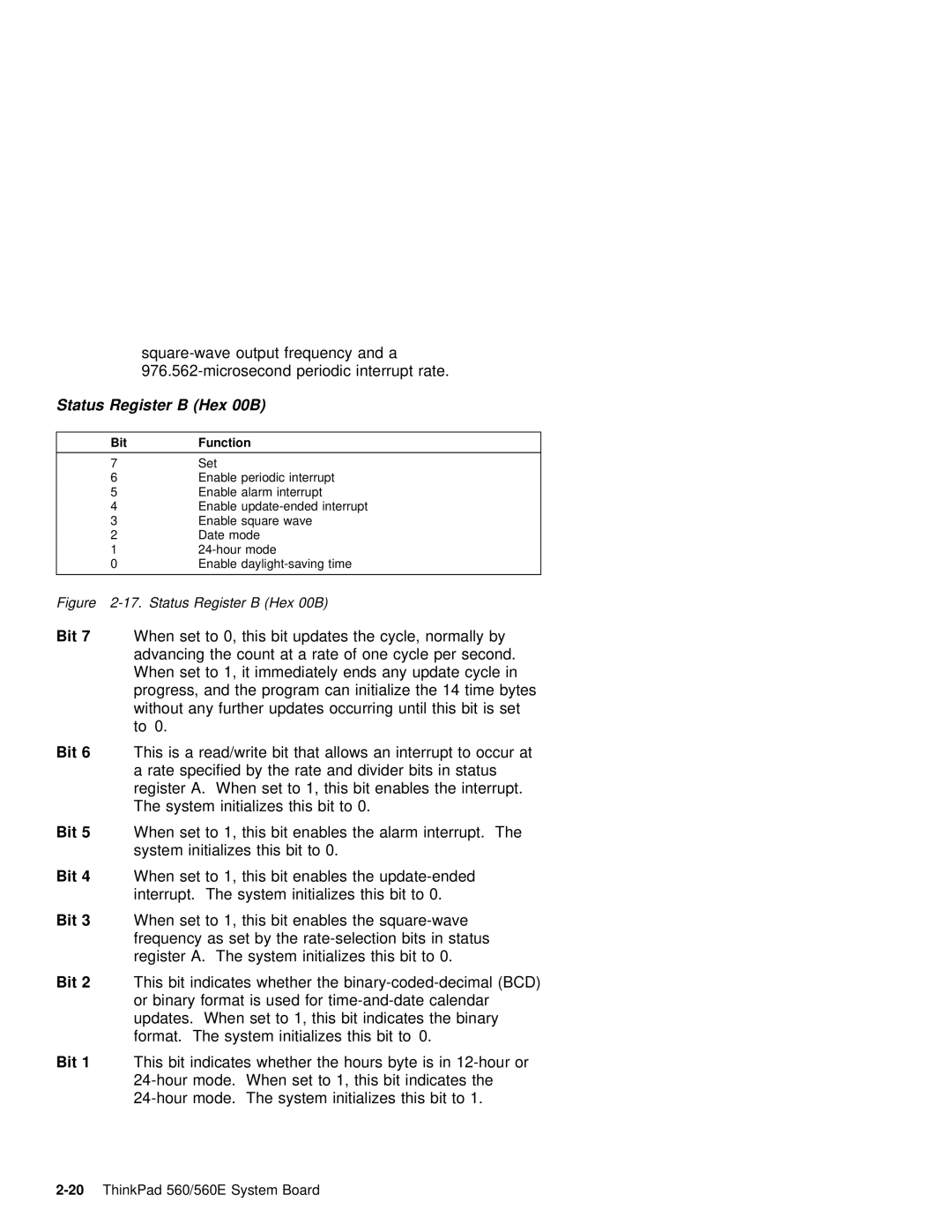 IBM 560E manual Status Register Hex 00B, This Bit Indicates Whether Binary-coded-decimal, Bcd 