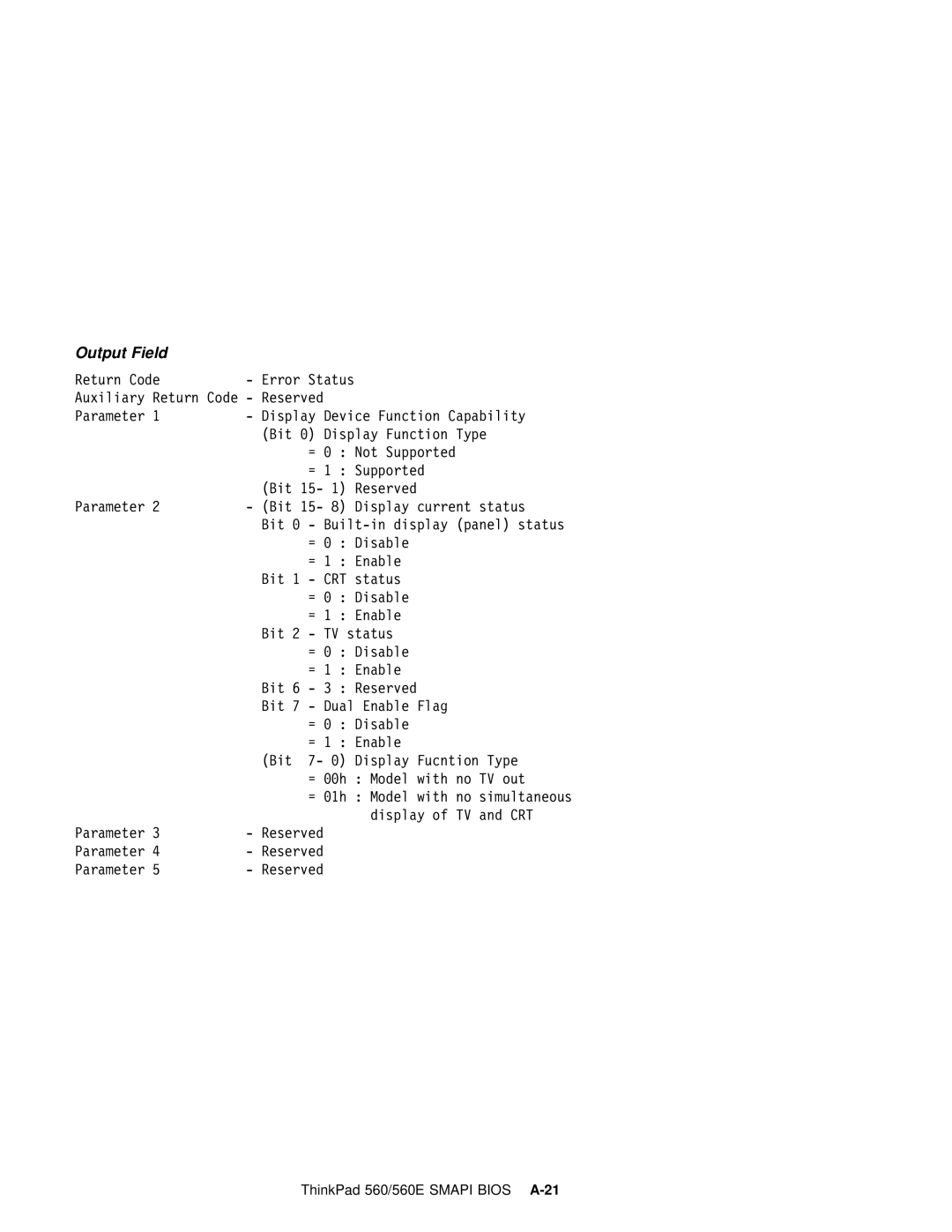 IBM 560E manual Output Field 