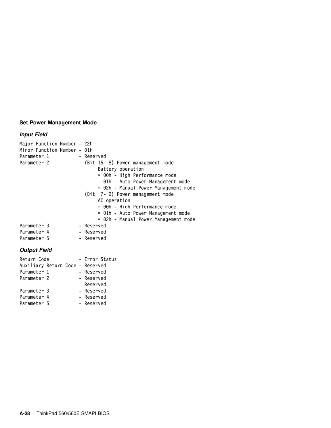 IBM manual 28ThinkPad 560/560E Smapi Bios 