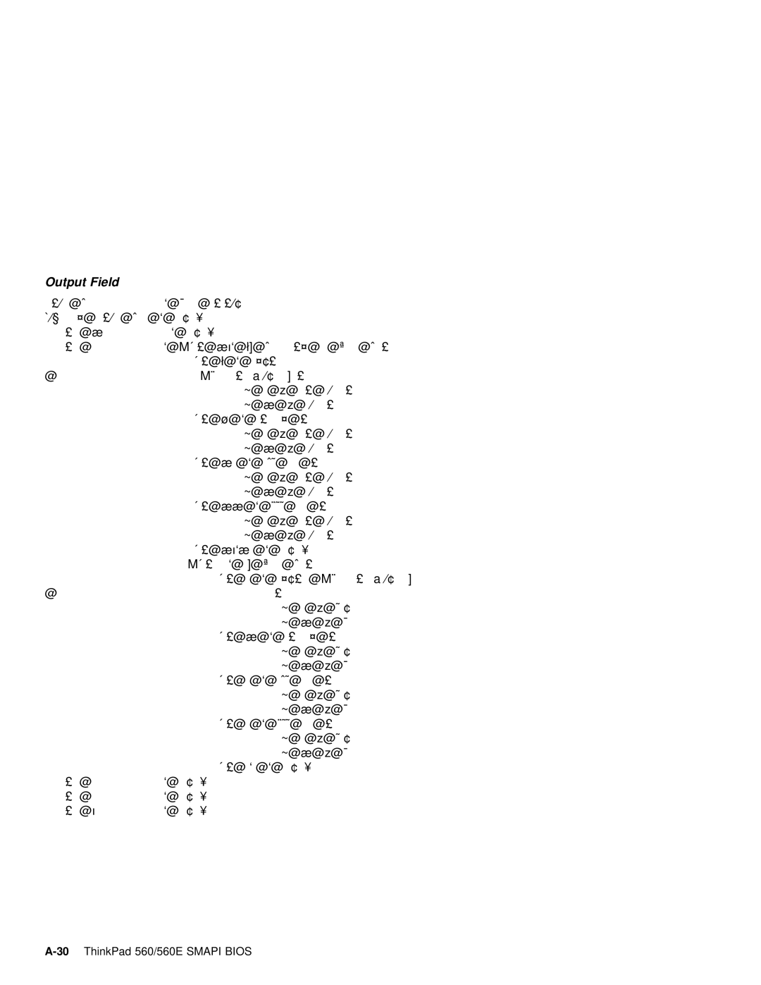 IBM manual 30ThinkPad 560/560E Smapi Bios 