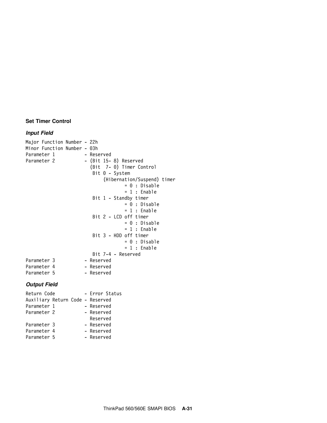 IBM 560E manual Set Timer Control 