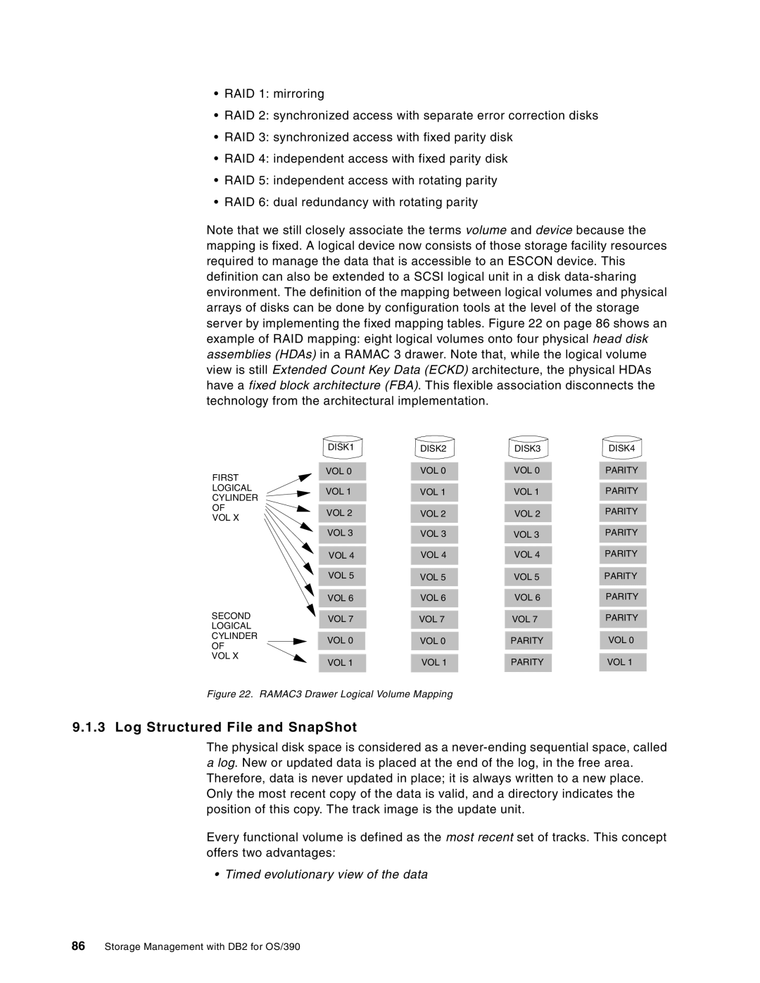 IBM 5655-DB2, 5695-DF1 manual Log Structured File and SnapShot, Timed evolutionary view of the data 