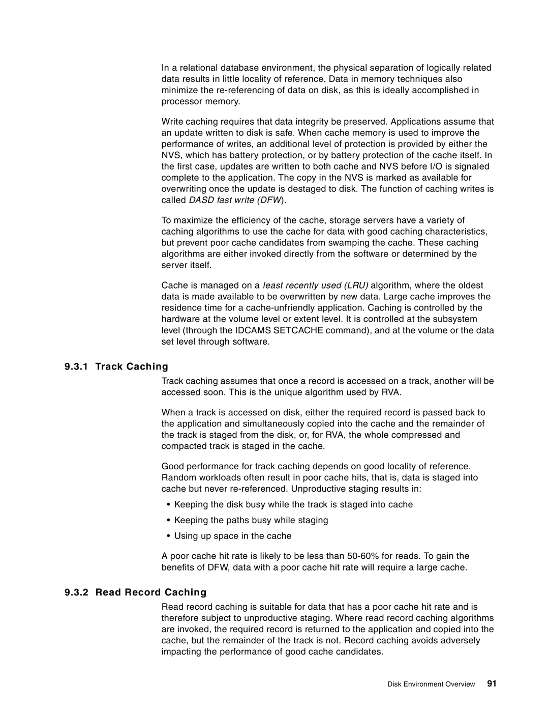 IBM 5695-DF1, 5655-DB2 manual Track Caching, Read Record Caching 